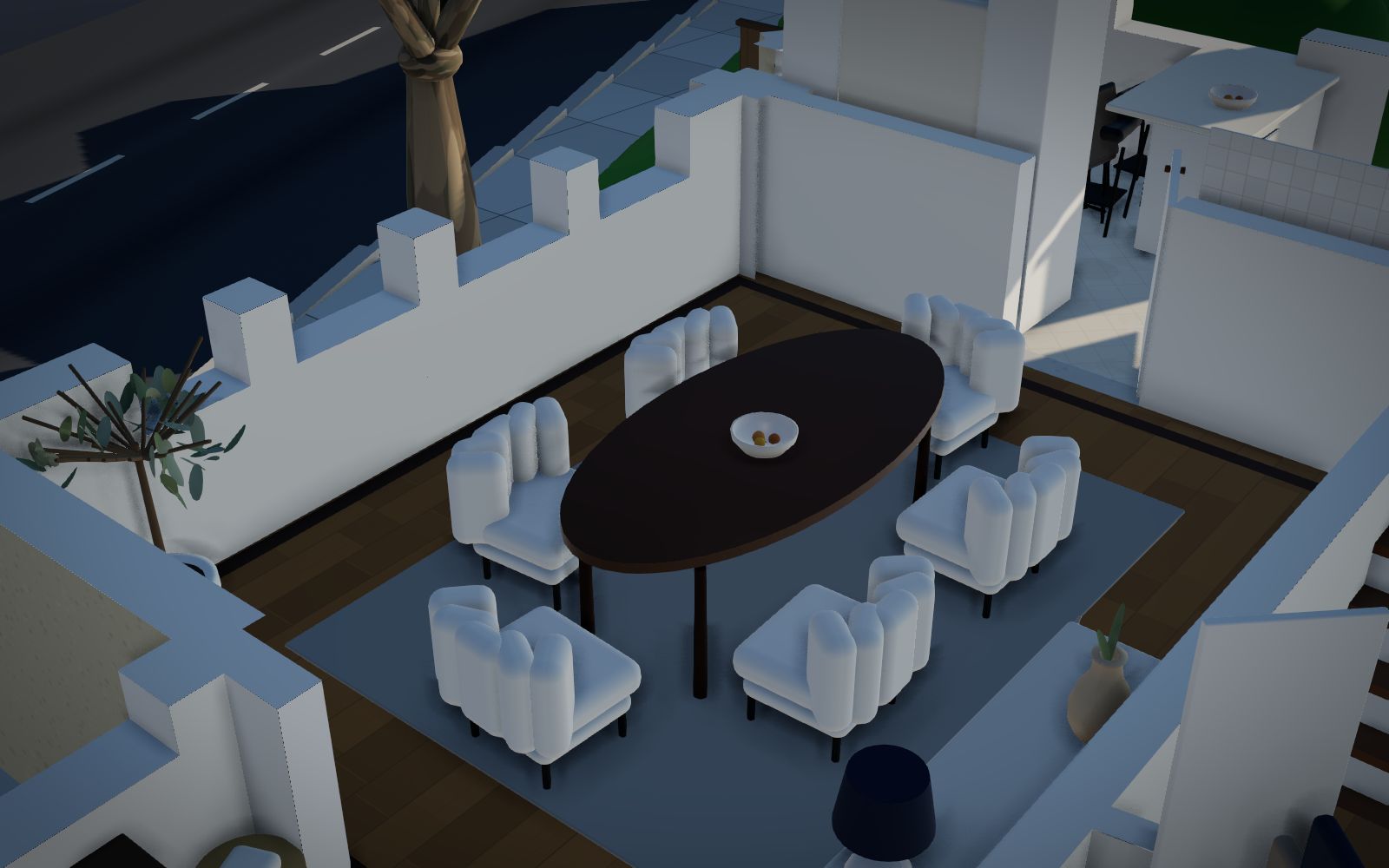 The generated home in daylight